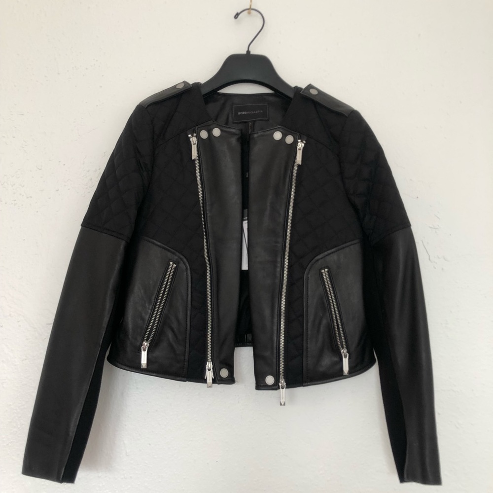 BCBG LEATHER JACKET “LOGAN”